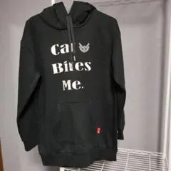 猫耳 ブラックパーカー 裏起毛 Lサイズ