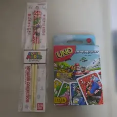 ウノ マリオカートと マイ箸スーパーマリオブラザーズ2点セット