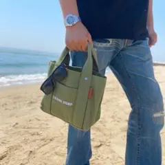 California系　LUSSO SURF マルチポケットトートバッグ　カーキのサムネイル