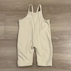 韓国子供服　オフホワイト　サロペット　裏起毛　90cm