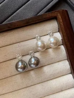 m*i様 新作・高級感あふれるインポートピアス、気品漂うs925銀製、2色セット