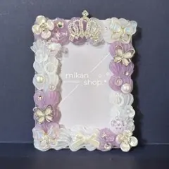 トレカケース　硬質ケース　ホイップデコ　紫　パープル　リボン　蝶　王冠　花①