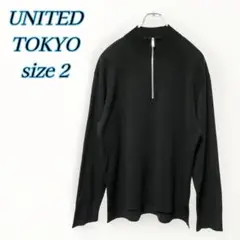 UNITED TOKYO　ミラノリブハーフジッププルオーバー　ブラック2