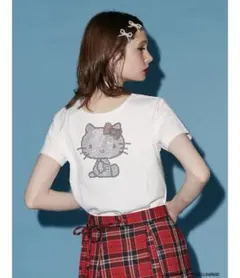 jouetie×ハローキティ ラインストーンネックリボンTシャツ