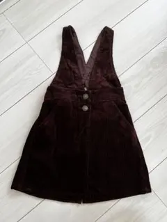 新品　BREEZE ダークブラウン ジャンバースカート 110 コーデュロイ　茶