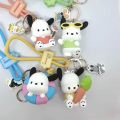 【海外限定】サンリオ ポチャッコ ラバーストラップマスコットキーホルダー 全4種