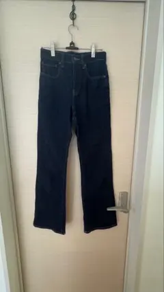 UNIQLO フレアハイライズジーンズ　22 標準丈　69navy