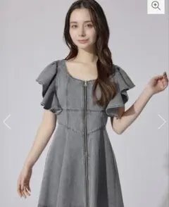 rienda【岡崎紗絵さん着用ヒロインワンピ】フリルスリーブミニワンピースのサムネイル