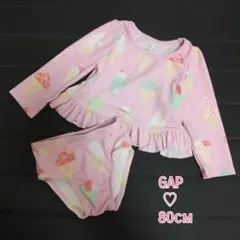 GAP 水着 ラッシュガード 80cm 女の子 子供 長袖 セットアップ