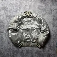 90s JROCK刺繍サテンスタジャンXL