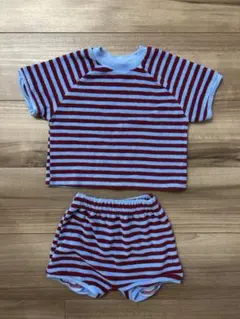 zara baby タオル地 ストライプTシャツ&ショートパンツ 80センチのサムネイル