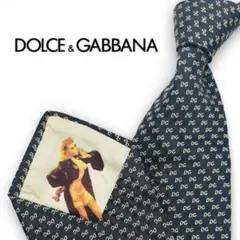 【極美品】ドルチェアンドガッバーナ ネクタイ ブラック シルク ロゴグラム
