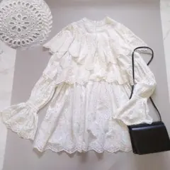 ジャーナルスタンダード nude vintage 総レース ブラウス ティアード