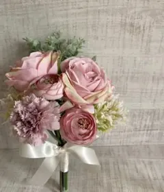 《新作》ミニブーケ ・ブートニア　アーティフィシャルフラワー　造花ブーケ