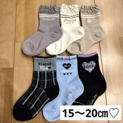 新品未使用♡Girls♡クルー丈♡ソックス♡靴下♡6足セット♡15〜20㎝
