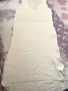 ZARA ザラ　ニット　ワンピース　ワンピ　重ね着　サマーニット　ホワイト