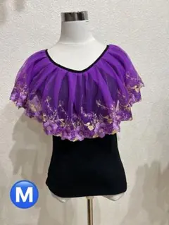 姫トップス　パープルレースに金糸の刺繍❣️Vネック❣️Ｍサイズ