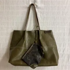 T☆T様専用 本革 トート バックハーベストレーベル ダブルス ポーチ付 送料込