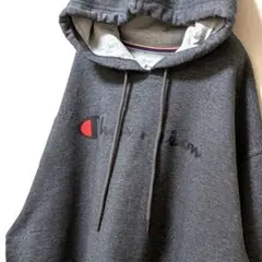 チャンピオン ロゴ スウェットパーカー グレー 灰色 L 古着肉厚