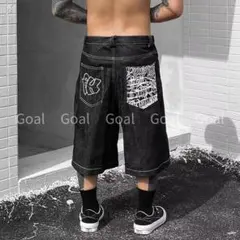 ハーフデニム デニムショーツ XL y2k ストリート アメカジ バギー パンツ