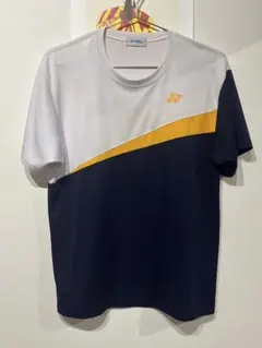 YONEX 半袖シャツ ホワイト/ネイビー/イエロー