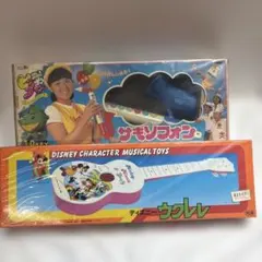 【デッドストック2点】昭和レトロ ピンポンパン サキソフォン ディズニーウクレレ デッドストック2点】昭和レトロ ピンポンパン サキソフォン ディズニー