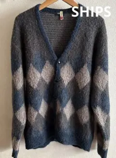 SHIPS アーガイル模様カーディガン