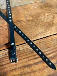 ナローベルト　15㎜　スタッズベルト　ロング ナロー ピラミッド スタッズベルト
