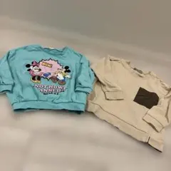 ミッキー ミニー プリント トレーナー 水色　110cm