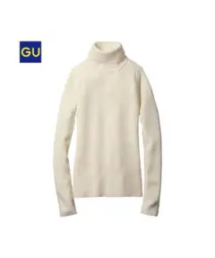 GU アイボリー タートルネックセーターLサイズ