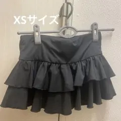 韓国　ブラック フレアミニスカート ショートパンツ付き