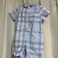 Burberry青と白のチェック柄ロンパース