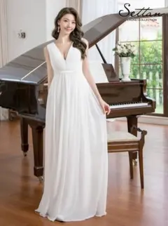 ERUKEI Settan（エルケイ セッタン）ロングドレス ホワイトワンピース