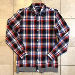 FRED PERRY フレッドペリー チェックシャツ 裾リブ切替