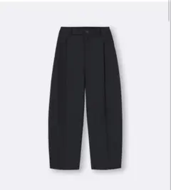 GU ブラッシュドワイドテーパードパンツ ブラック L