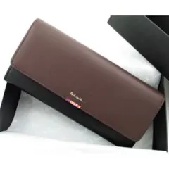 ラスト1点限り☆新品☆箱付☆ポールスミス 人気ポイントマルチ 長財布 黒×茶