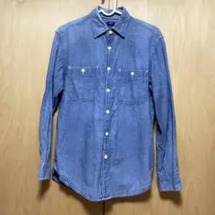 UNIQLO シャンブレーワークシャツ（長袖）S ライトブルー