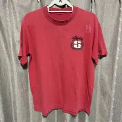 y010604 STUSSY Tシャツ　半袖　レッド　ロゴ　シンプル