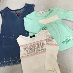 デニムワンピース、ロンＴ ３点セット　　値下げしました！