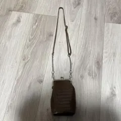 ブラウン クロコダイル風 ショルダーバッグ