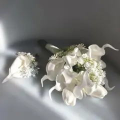 ブライダル　ブーケ　ブートニア　造花