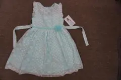 水色 花柄レースドレス120〜130 サイズ