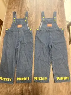 120センチ　Disney ミッキー＆ミニー デニムオーバーオール