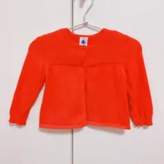 PUTITBATEAU レッドボタンカーディガン　 18m/81cm