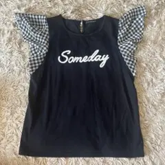 美品 INGNI ギンガムチェック フリル袖 tシャツ