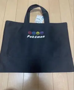 ポケモンPokémon トートバッグ 黒 通塾　レッスンバック
