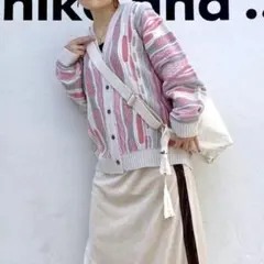 niko and ... ヴィンテージライクアソート柄カーディガン　ロング