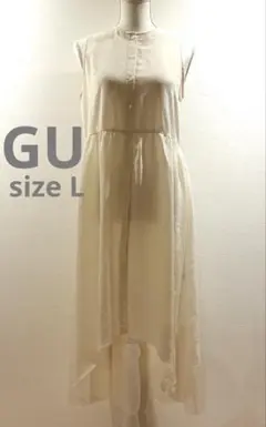 GU ロングジレ　ノースリーブワンピース　体型カバー