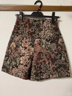 花柄ジャガードショートパンツ ベルト付き プロポーションボディドレッシング