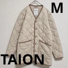 TAION タイオン　シティ　パイピングVネック　ダウンカーディガン　M